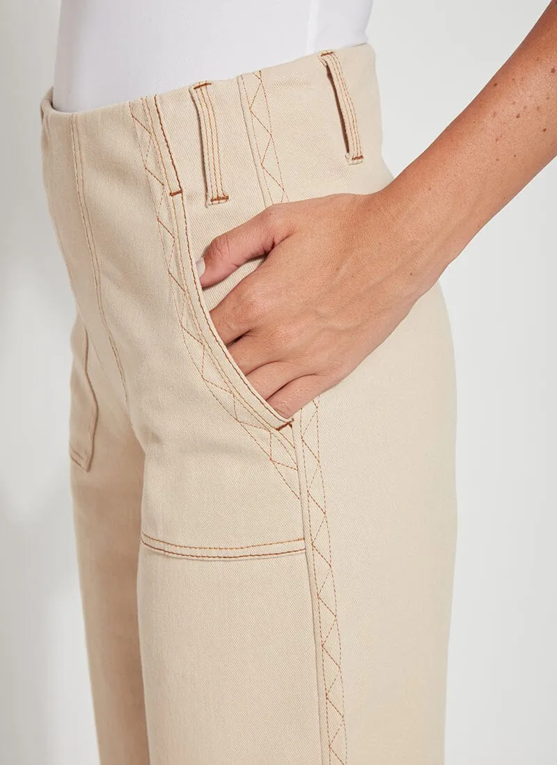 Cropped Zig Zag Denim Wide Leg - Arizona Sand (25" Inseam)
