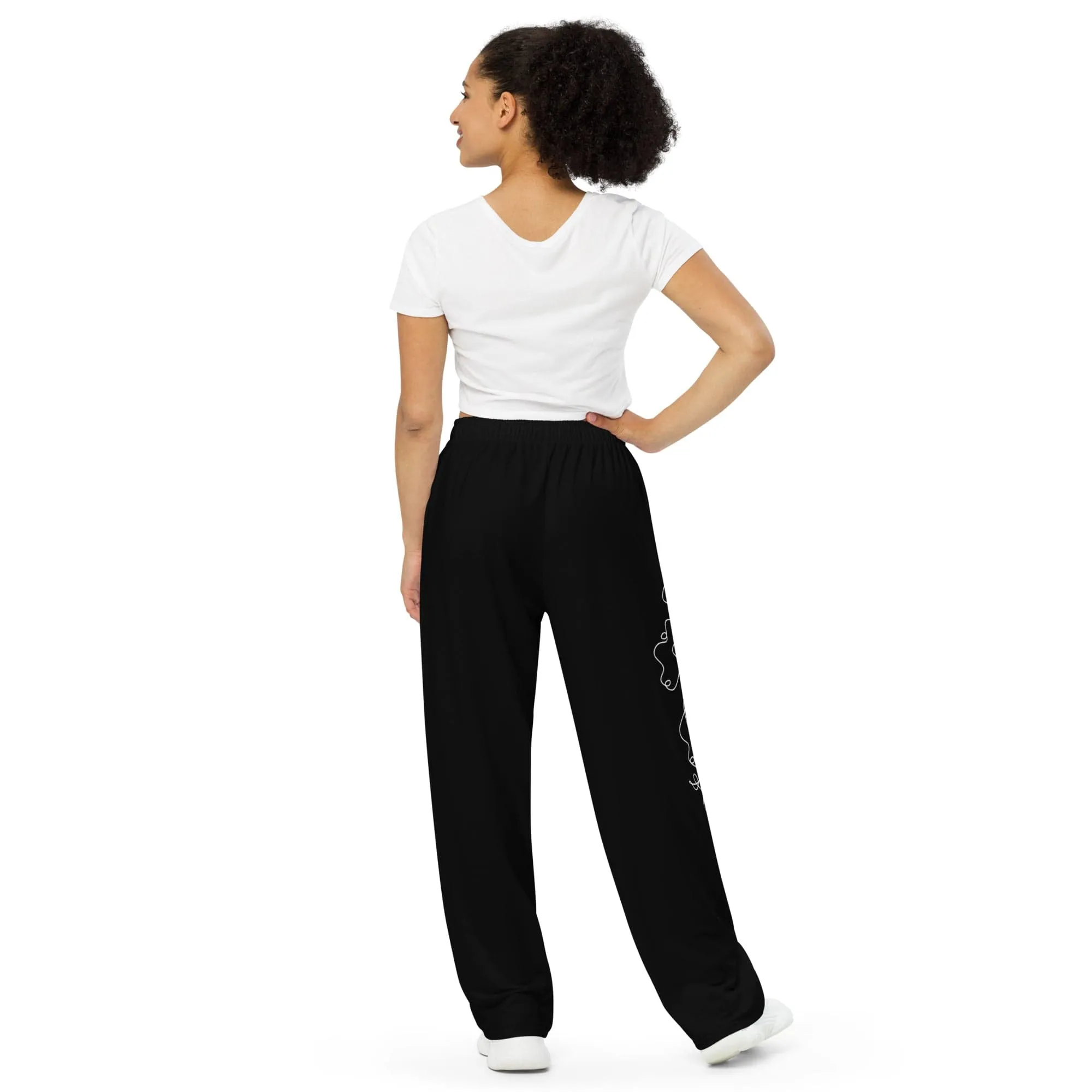 CurlyGirl wide-leg pants in Black