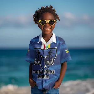 Custom Central African Republic Football Kid Hawaiian Shirt African Come On Les Fauves LT01