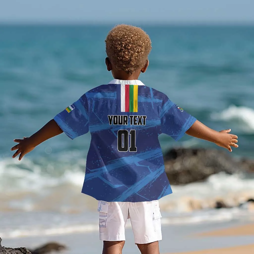 Custom Central African Republic Football Kid Hawaiian Shirt African Come On Les Fauves LT01