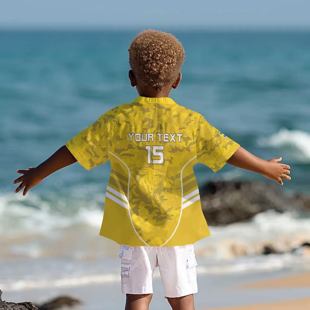Custom Gabon Football Kid Hawaiian Shirt Go Les Pantheres LT15