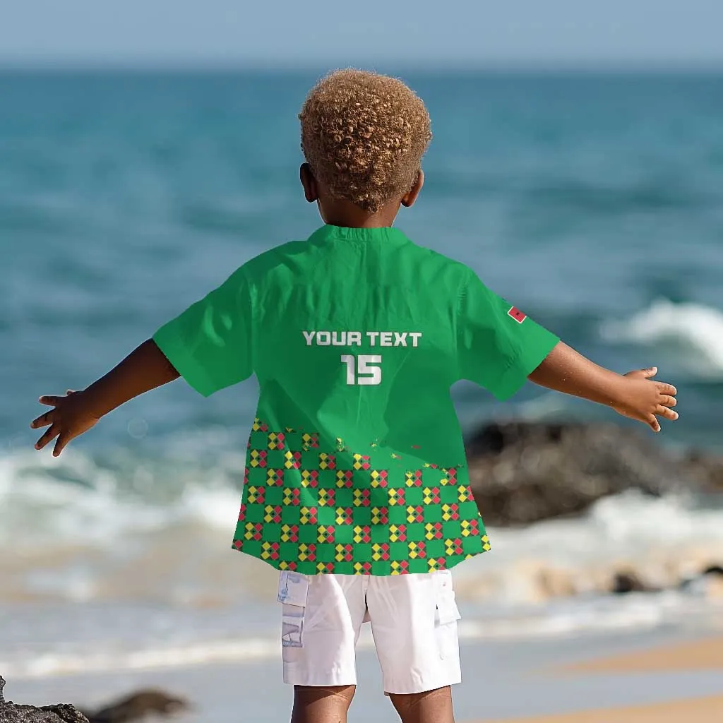 Custom Guinea Bissau Football Kid Hawaiian Shirt African Wild Dog - Go Djurtus LT15