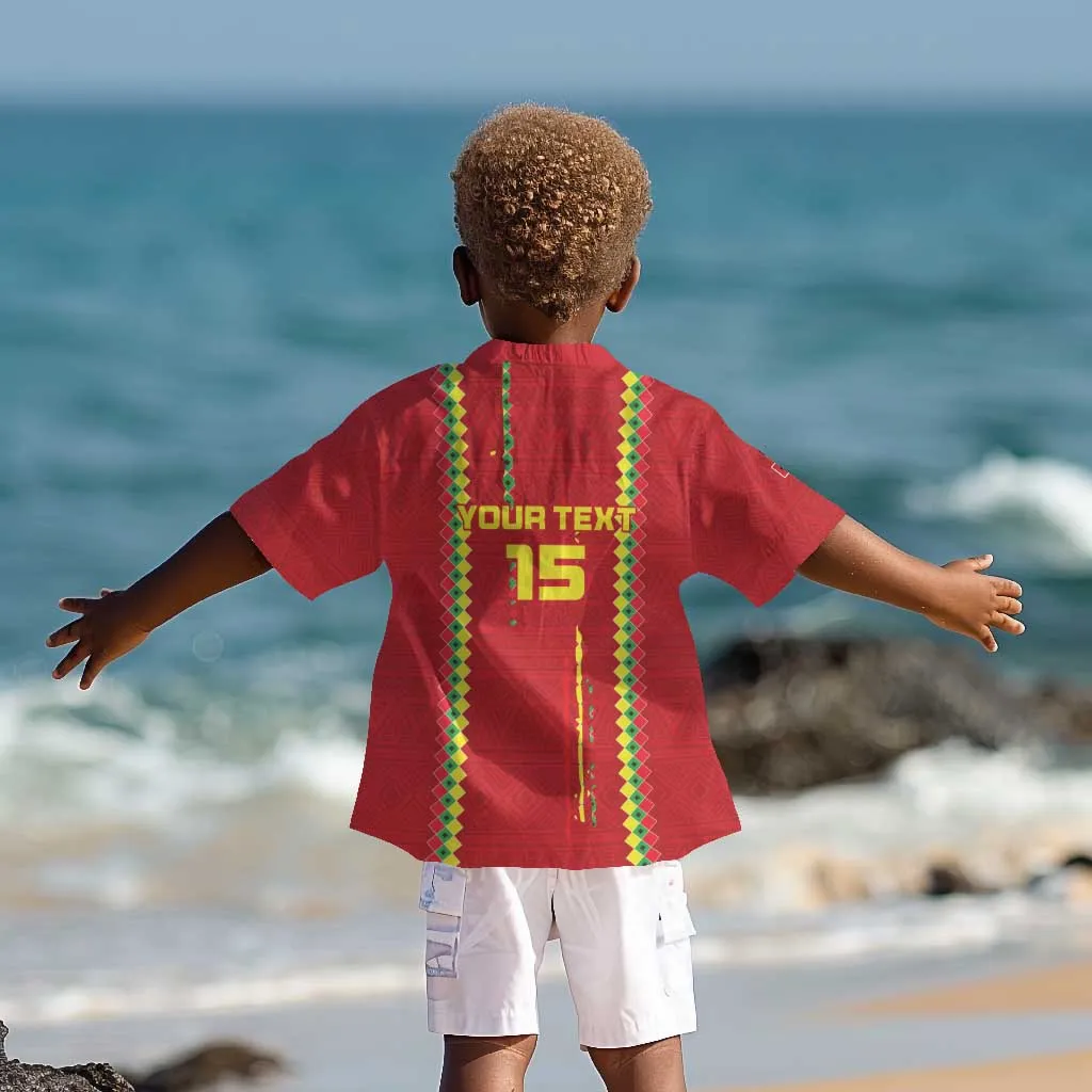 Custom Guinea Bissau Football Kid Hawaiian Shirt Go Djurtus - African Pattern LT15