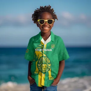 Custom Mauritania Football Kid Hawaiian Shirt Go Lions of Chinguetti LT15