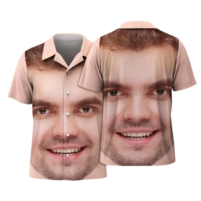 Custom Photo Image Text Name Hawaiian Shirts for Men