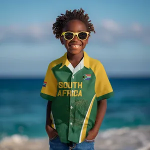 Custom South Africa Cricket Kid Hawaiian Shirt Go Champions Protea Pattern LT05