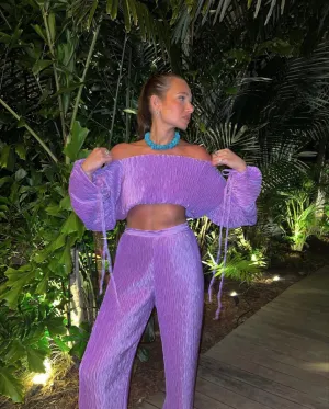 Danielle lavender pleated pants