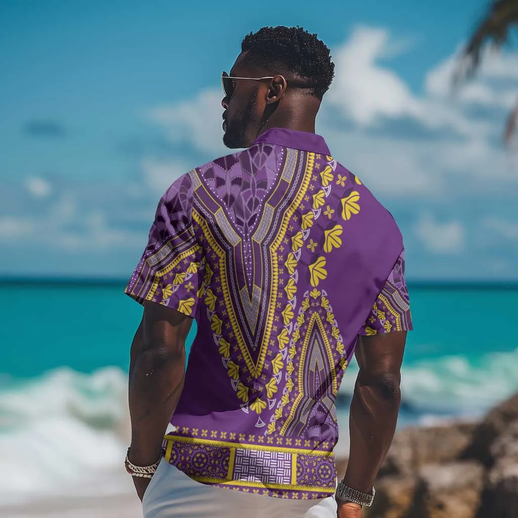 Dashiki Hawaiian Shirt Luxury Afro - Violet LT7