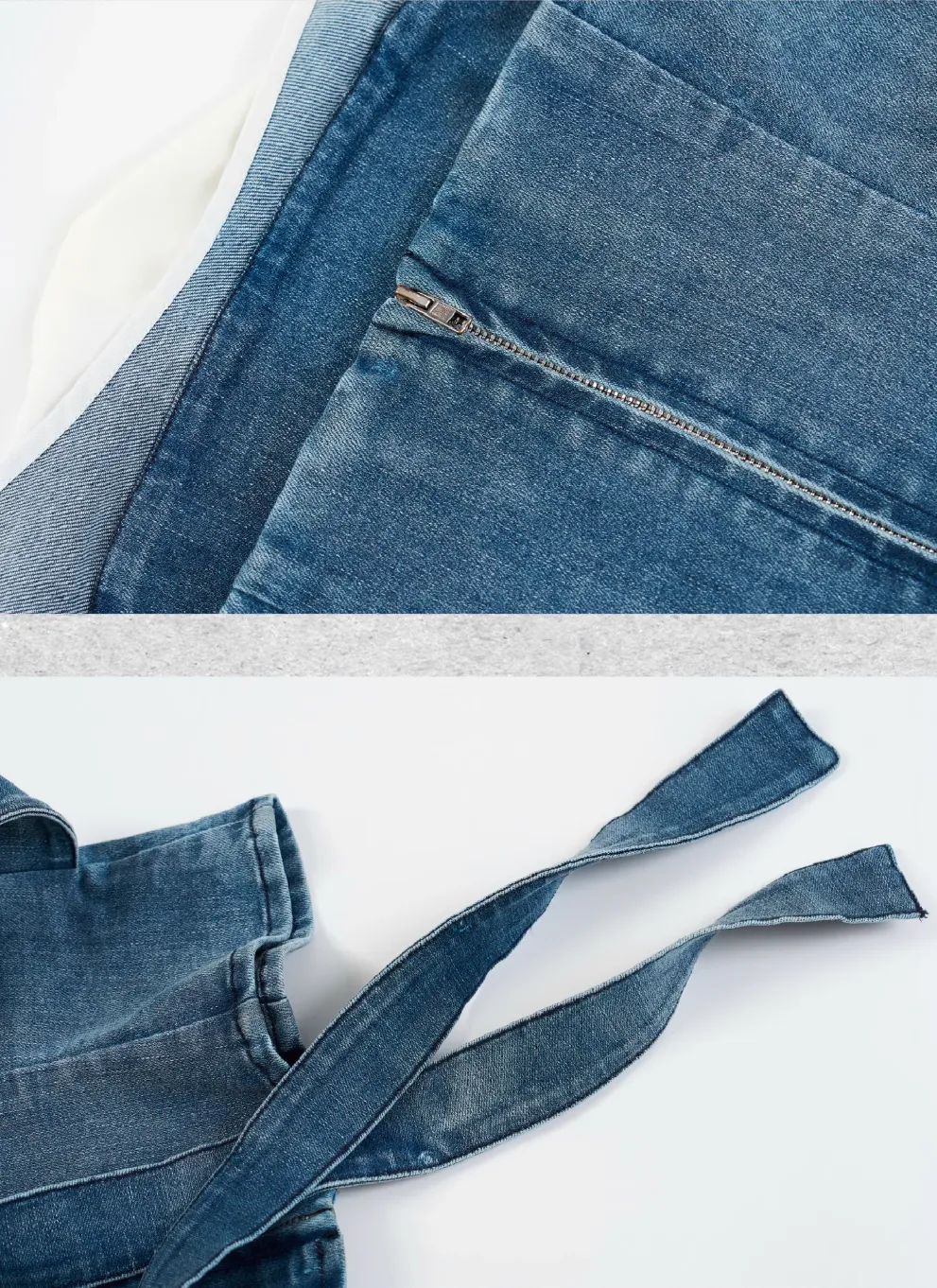 Deconstructed Lace-Up Denim Top