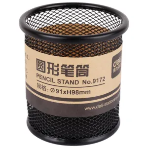 Deli Metal Pen Pencil Holder Box Home Office Cup Accessories Desk Organizer Supplies Stationery Storage Containers