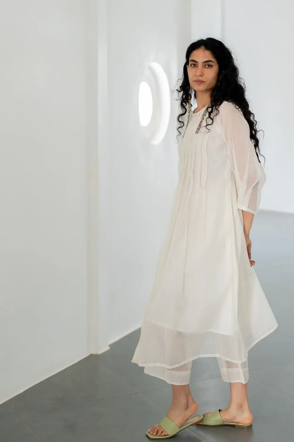 Dewy Mist Pleated Kurta Set