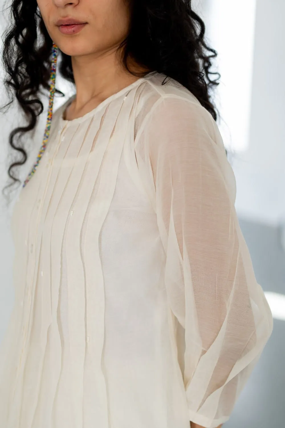 Dewy Mist Pleated Kurta Set