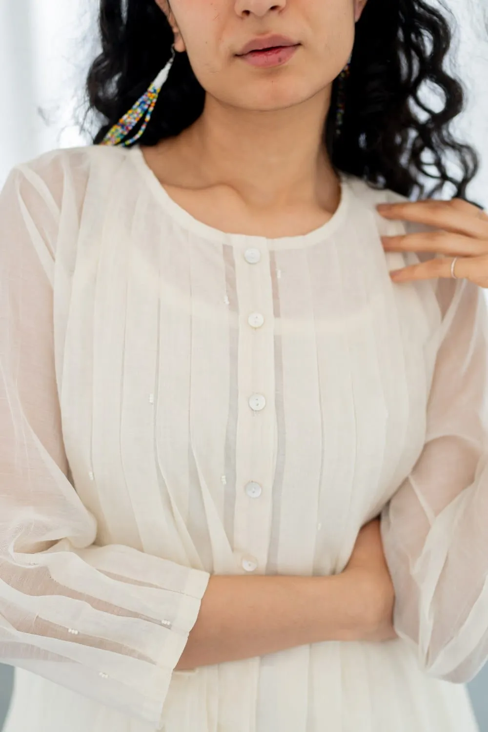 Dewy Mist Pleated Kurta Set
