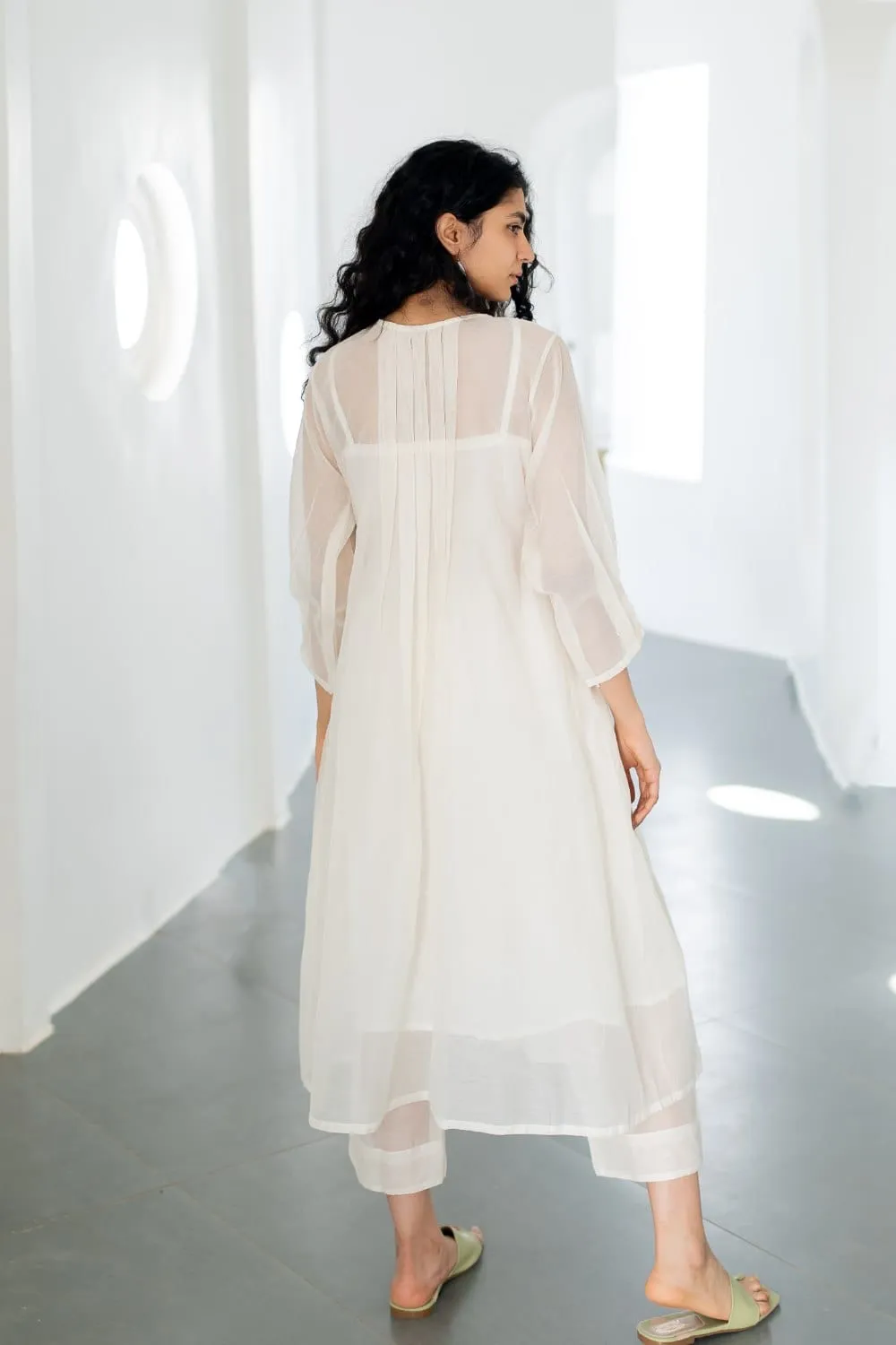Dewy Mist Pleated Kurta Set