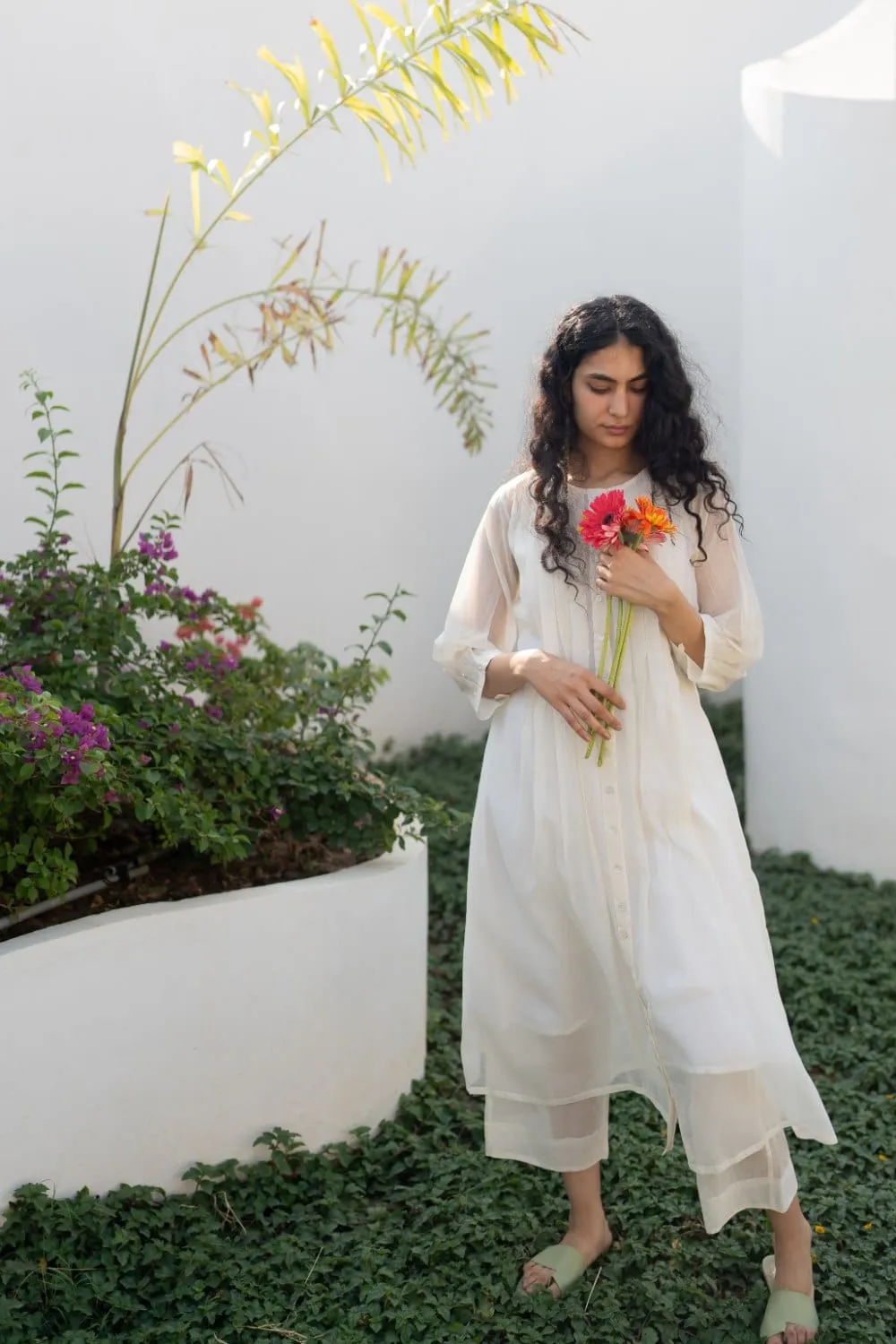 Dewy Mist Pleated Kurta Set