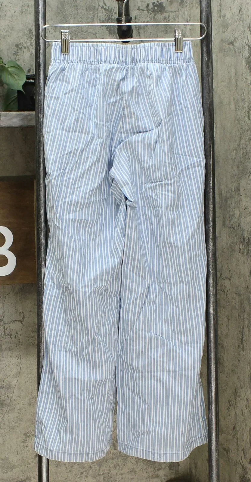 DG2 by Diane Gilman SoftCell Denim Wide Leg Pants Chambray Stripe Petite XS