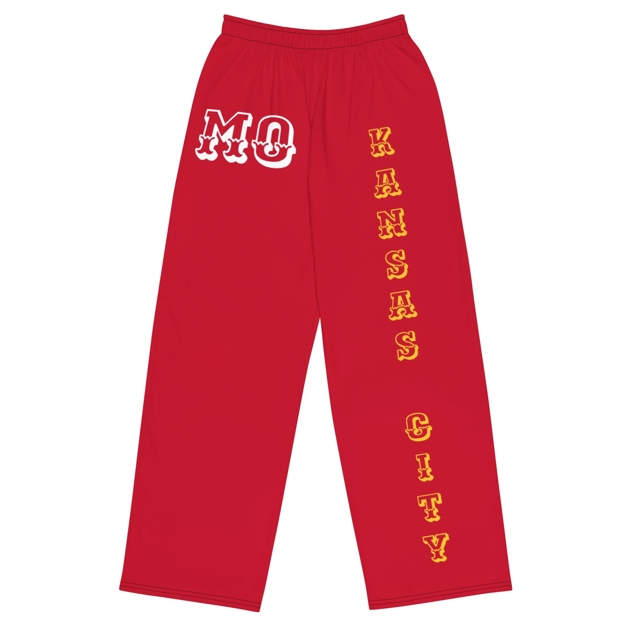 DJD MO- "It's A KC Thang" Unisex Wide-Leg Pants Red/Yellow/White