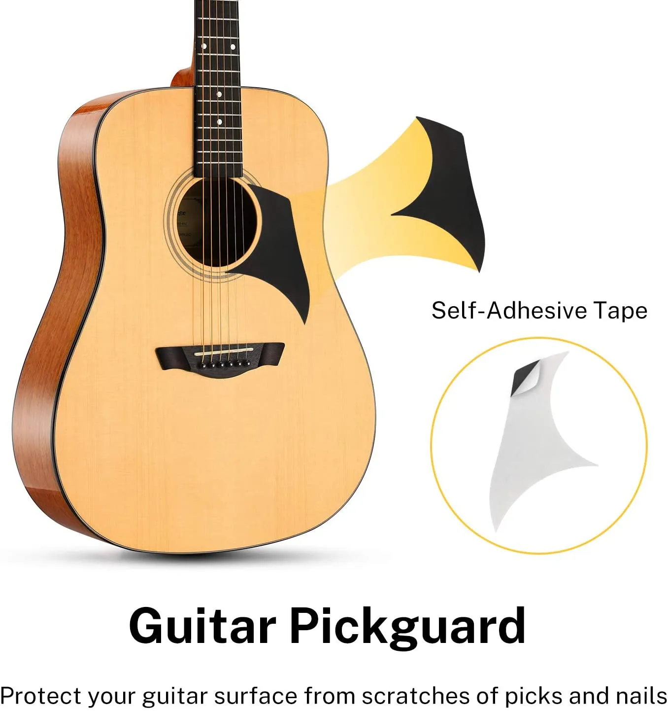 Donner DAD-812 41" Solid Body Right Handed Acoustic Guitar with Accessories, Natural Finish