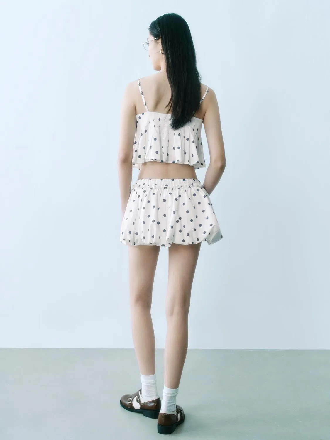 Dotted Mini A-Line Skirts