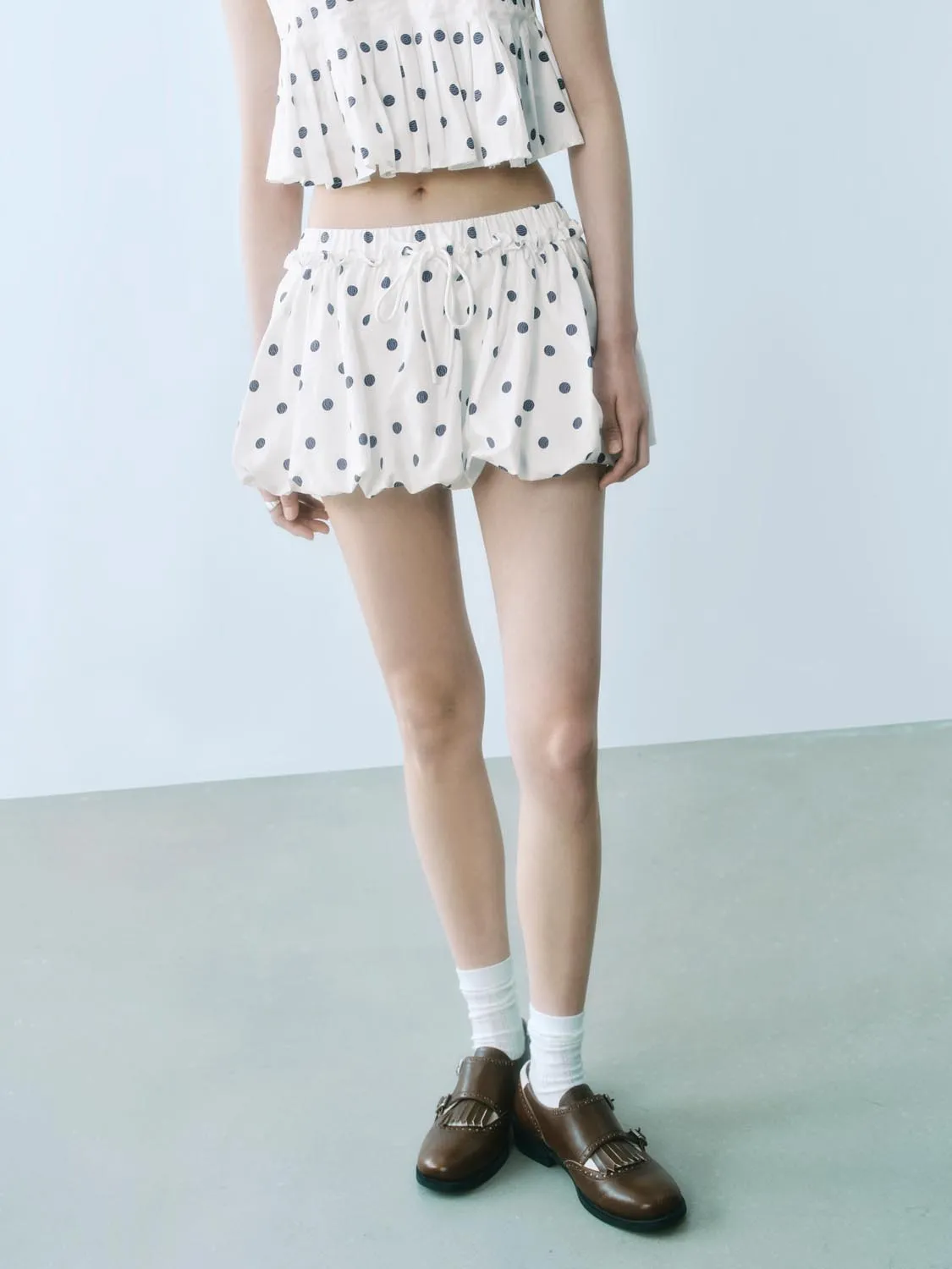 Dotted Mini A-Line Skirts