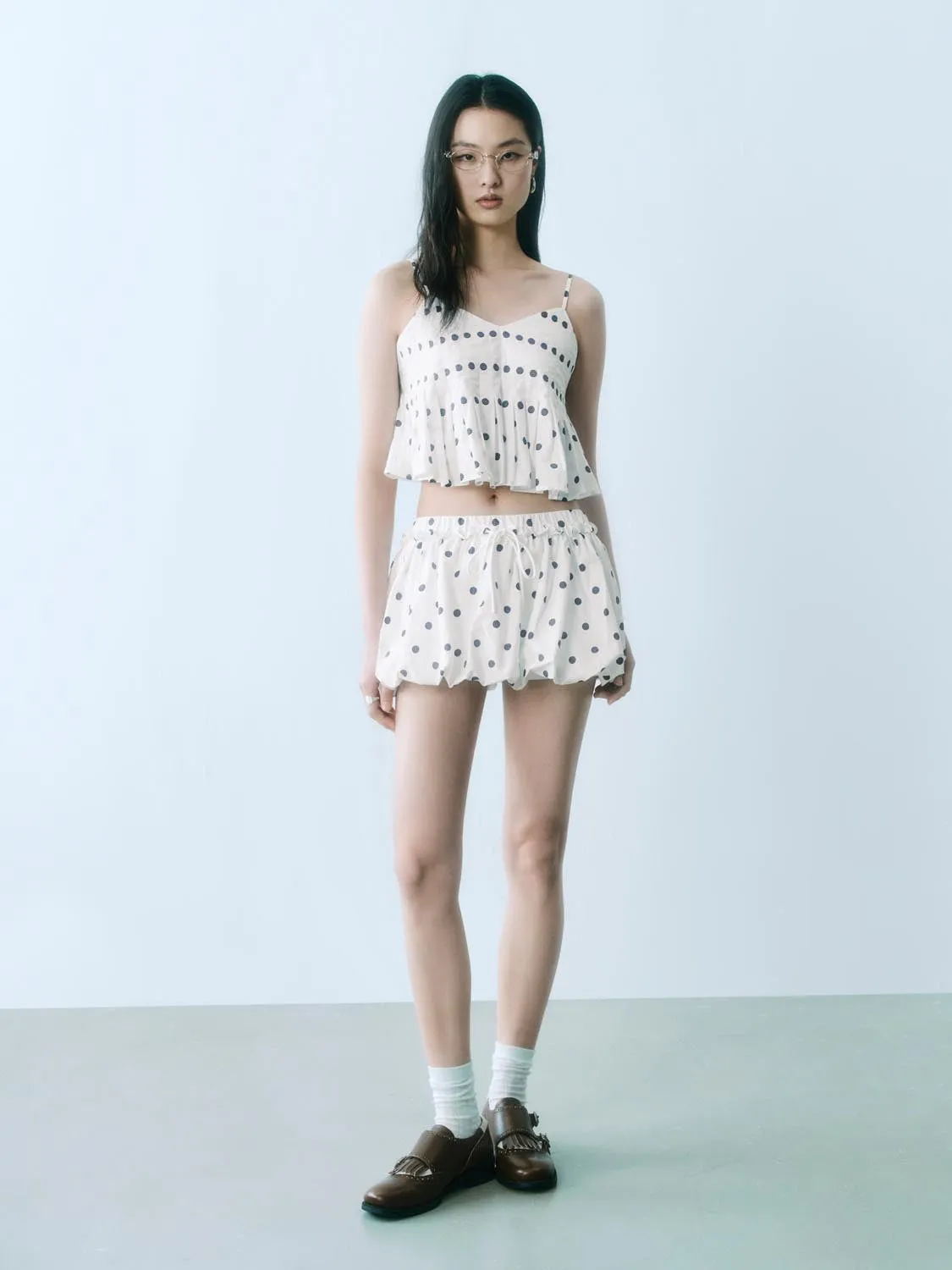 Dotted Mini A-Line Skirts
