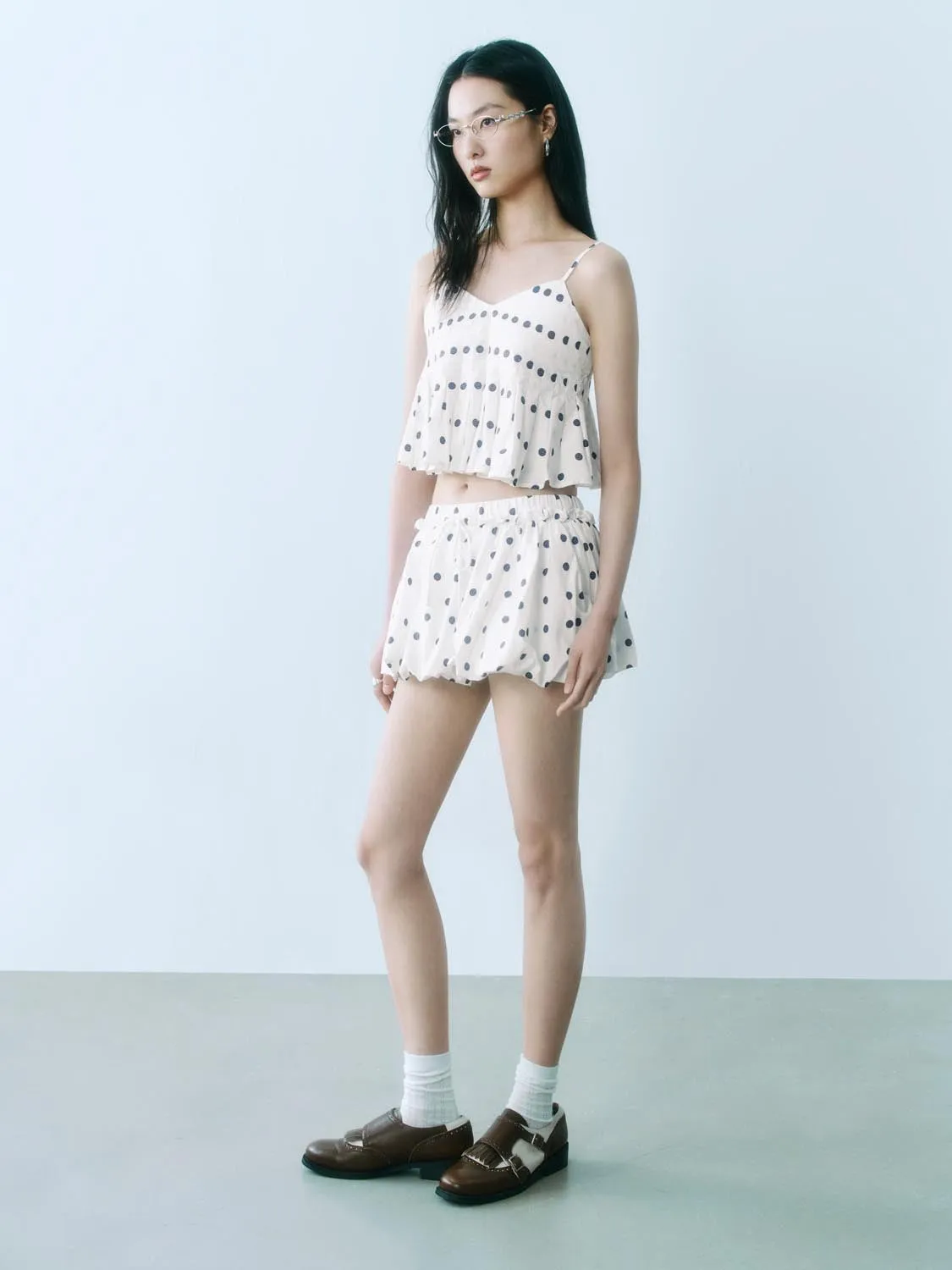 Dotted Mini A-Line Skirts