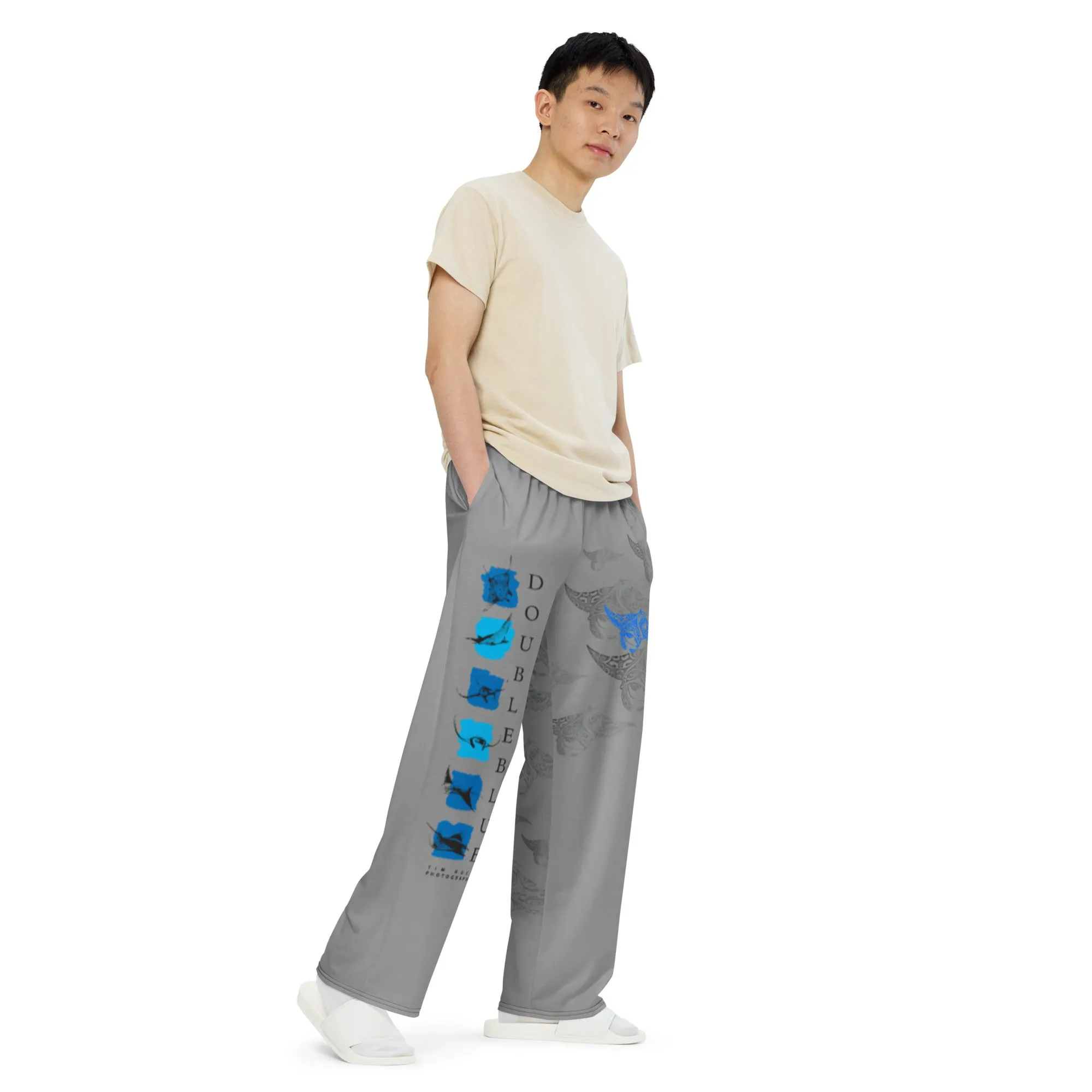 Double Blue Images Logo All-over print unisex wide-leg pants