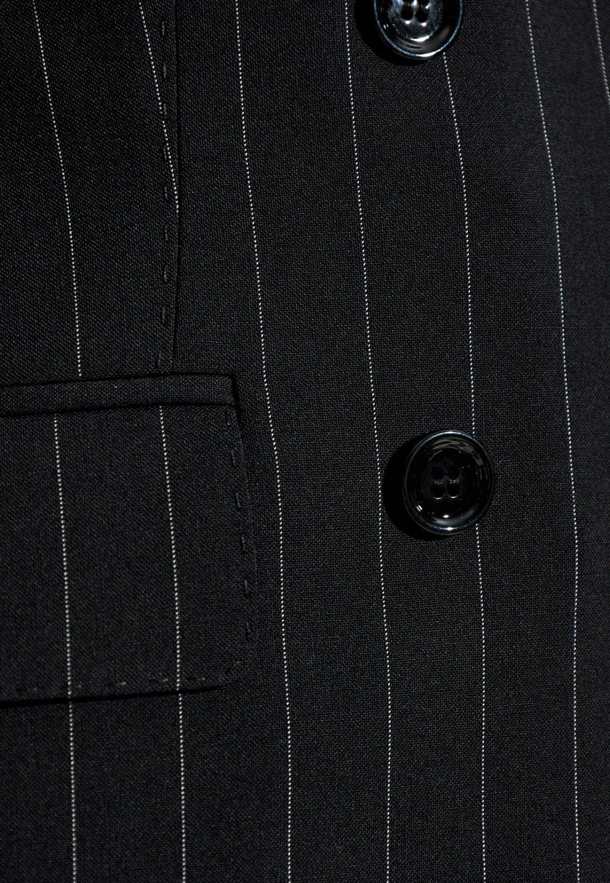 Double-Breasted Pinstriped Blazer