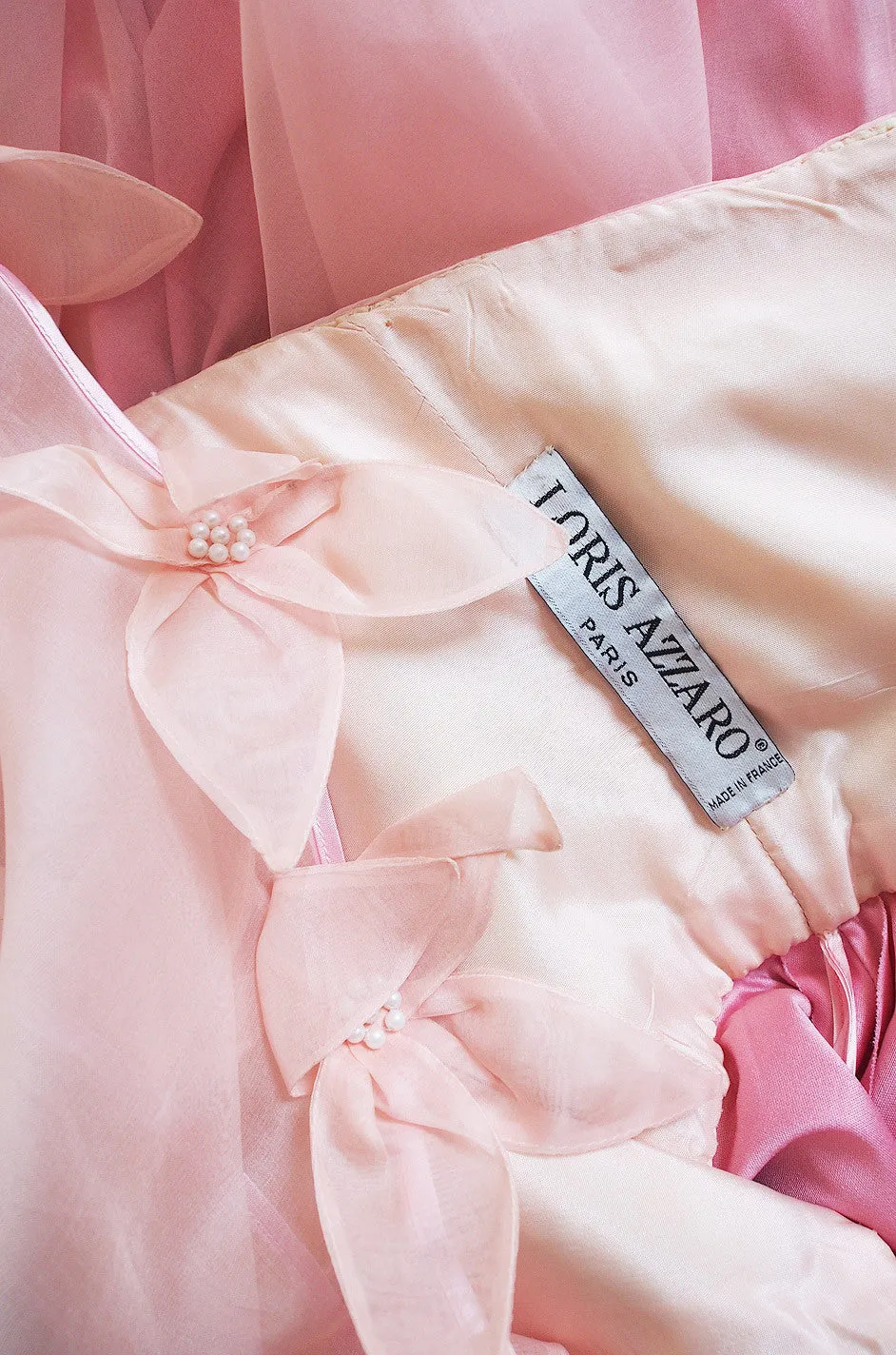 Dramatic 1975 Loris Azzaro Couture Pink Silk Gown & Cape
