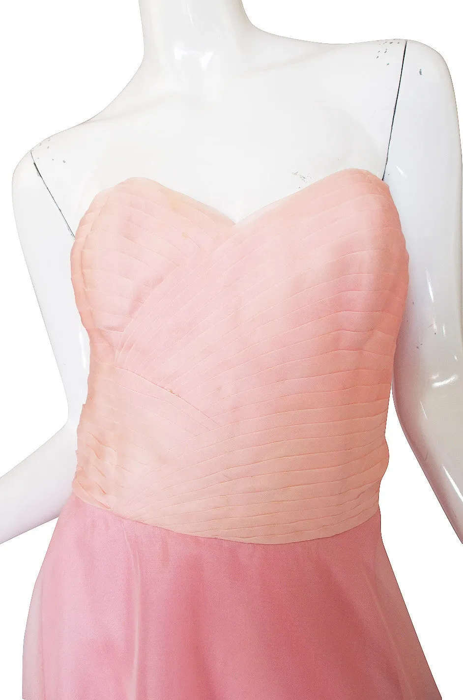 Dramatic 1975 Loris Azzaro Couture Pink Silk Gown & Cape