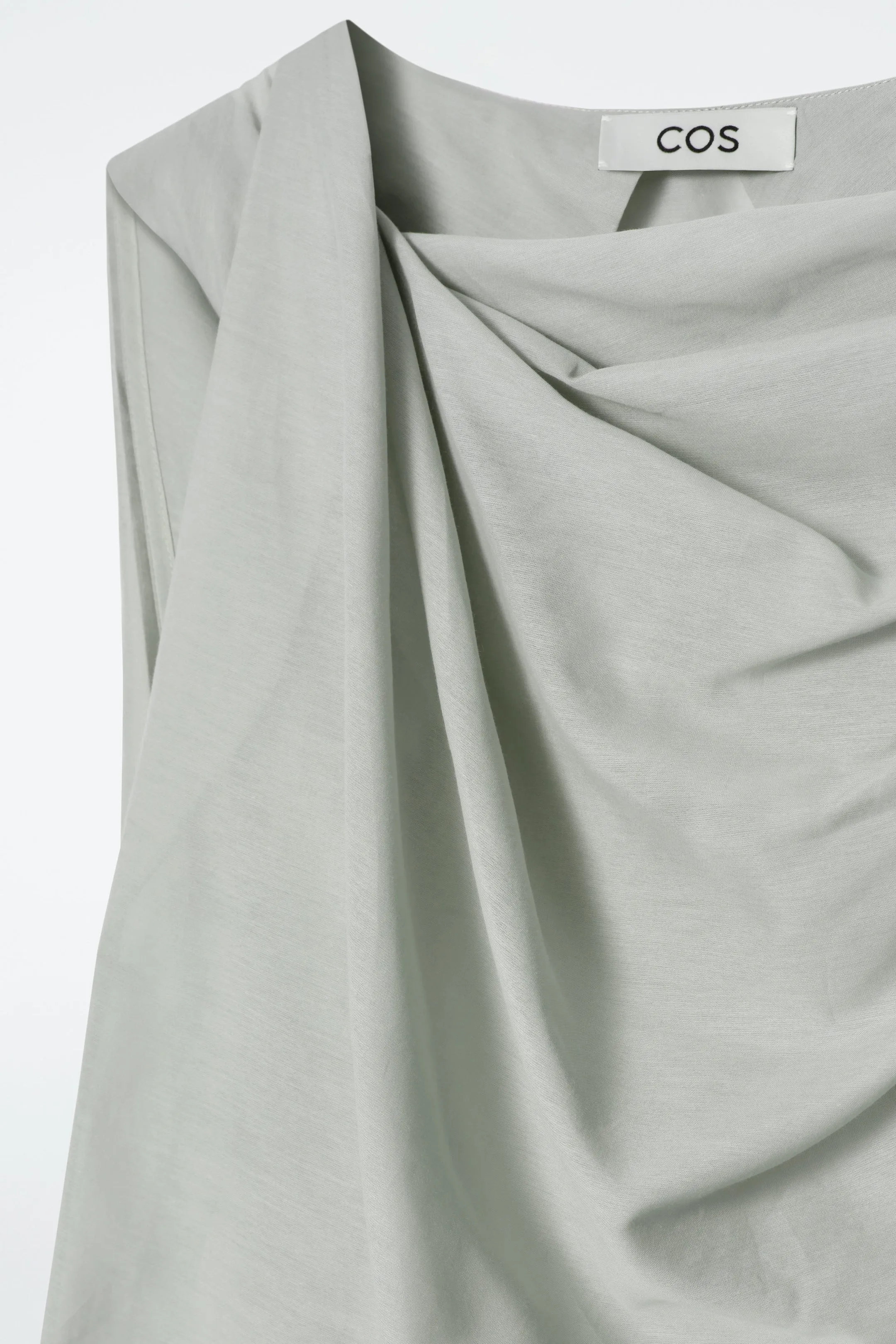 Draped cotton-silk top