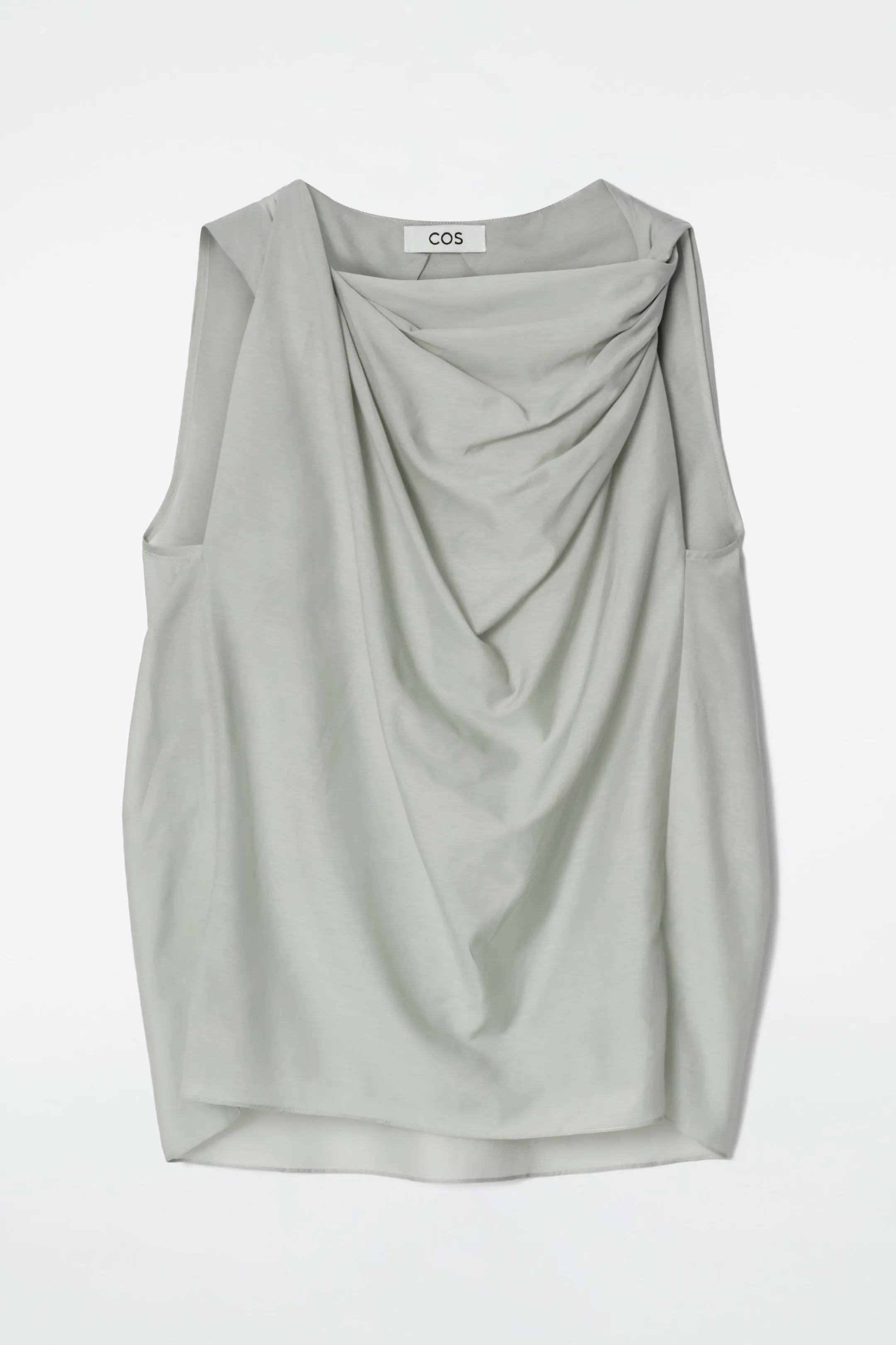 Draped cotton-silk top