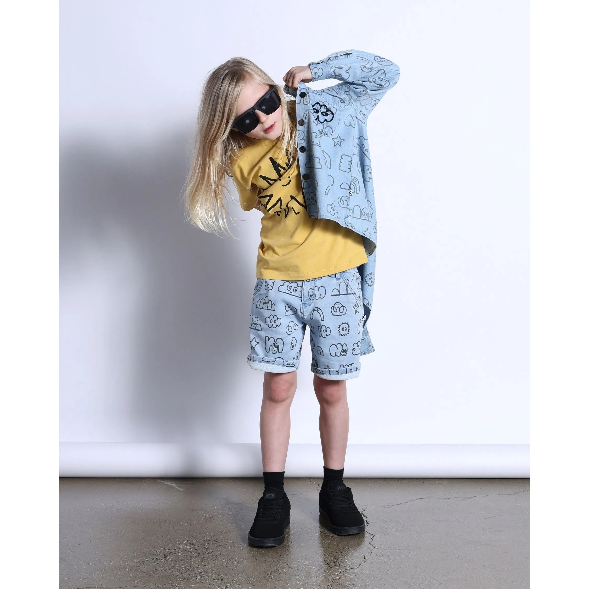 Drawings Cotton Shirt- Blue