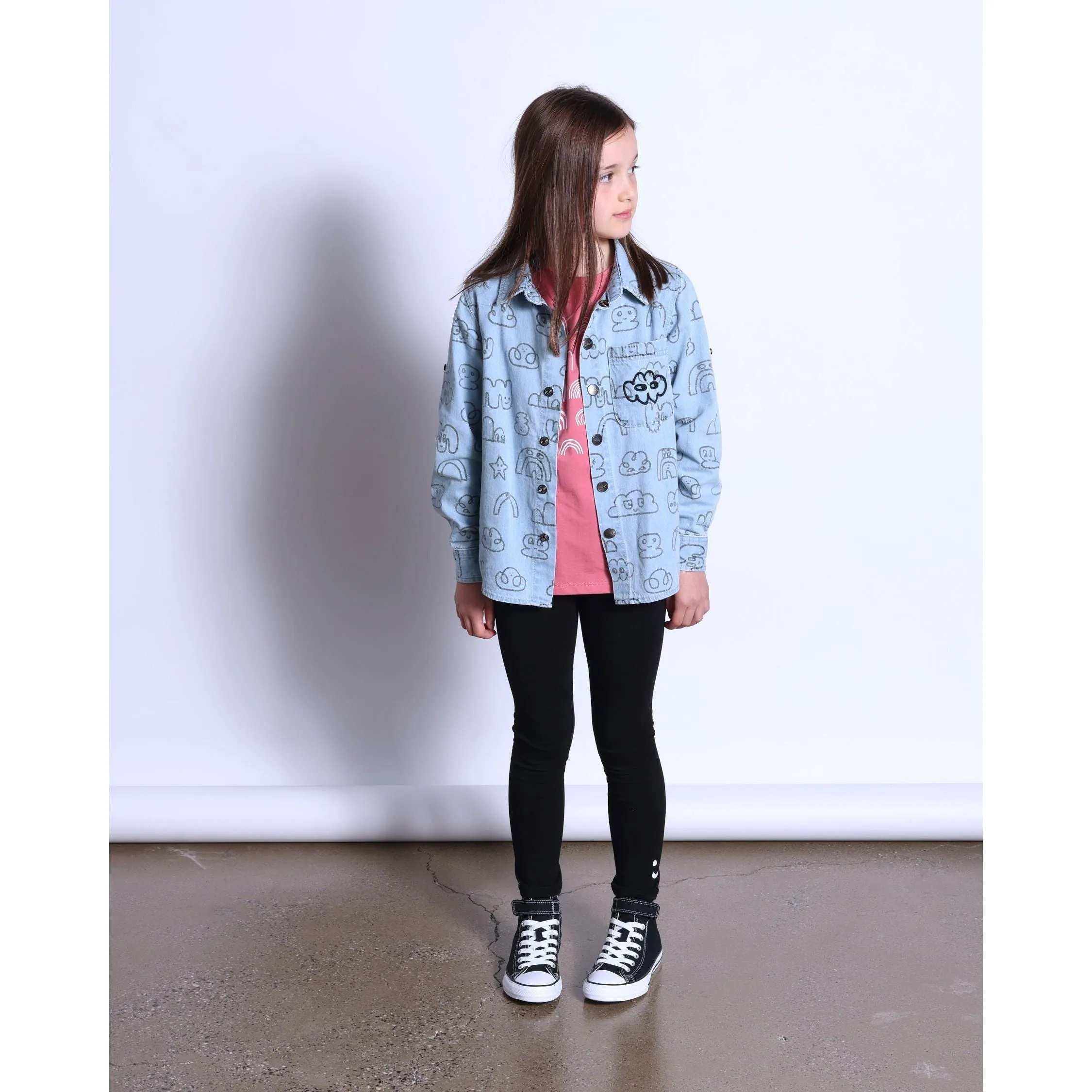 Drawings Cotton Shirt- Blue