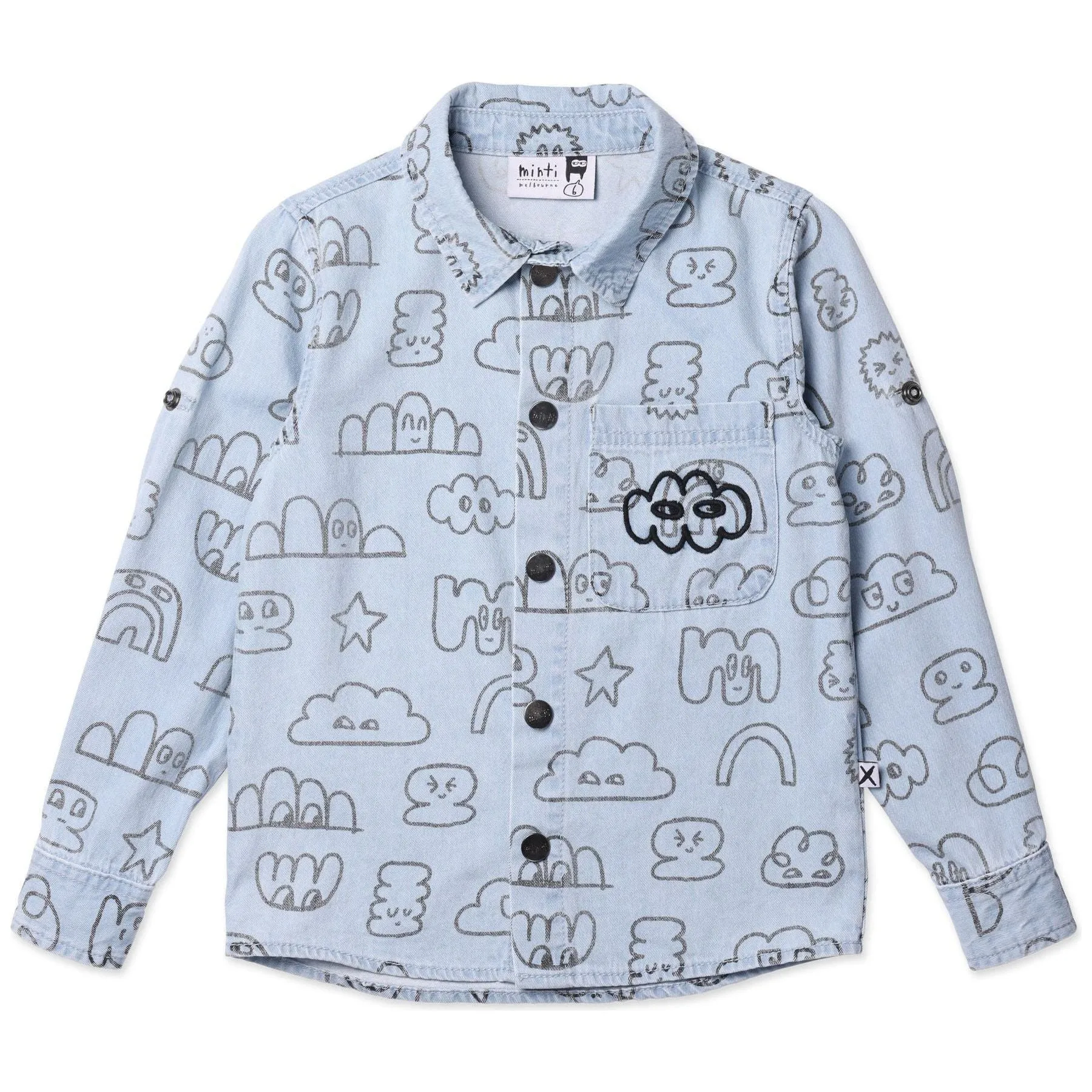 Drawings Cotton Shirt- Blue