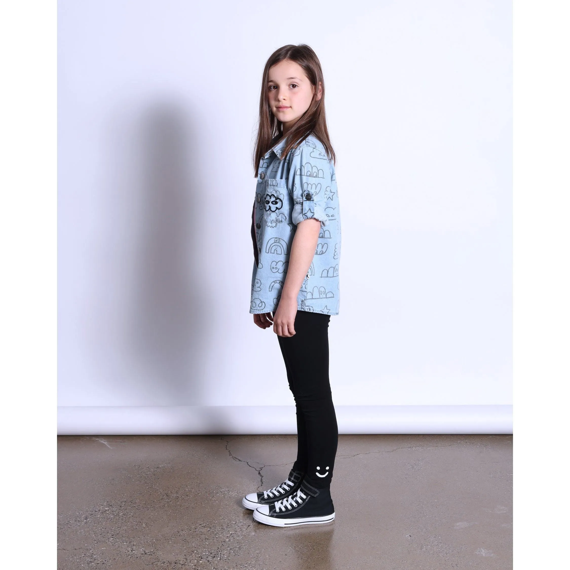 Drawings Cotton Shirt- Blue