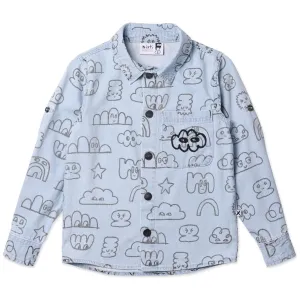 Drawings Cotton Shirt- Blue