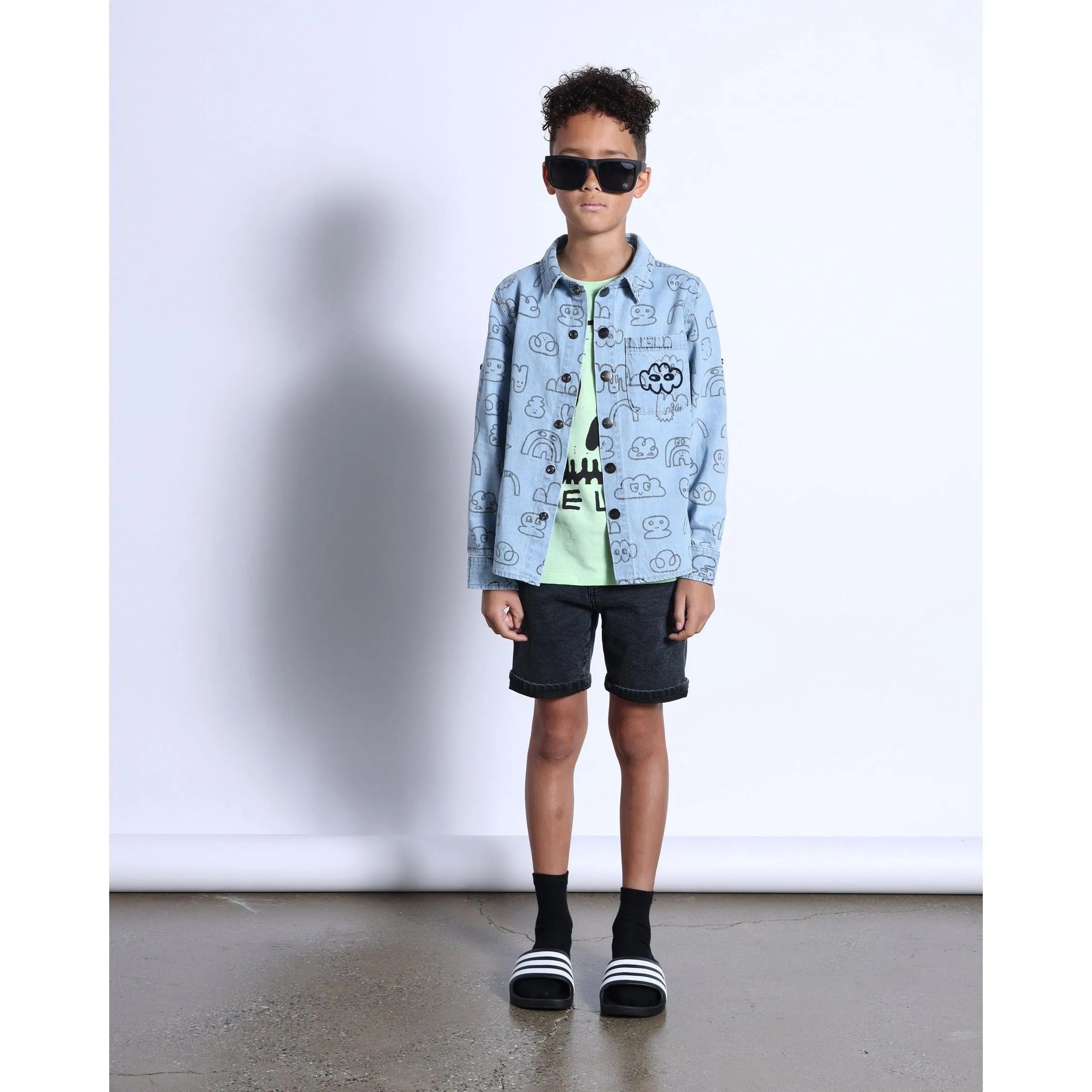 Drawings Cotton Shirt- Blue
