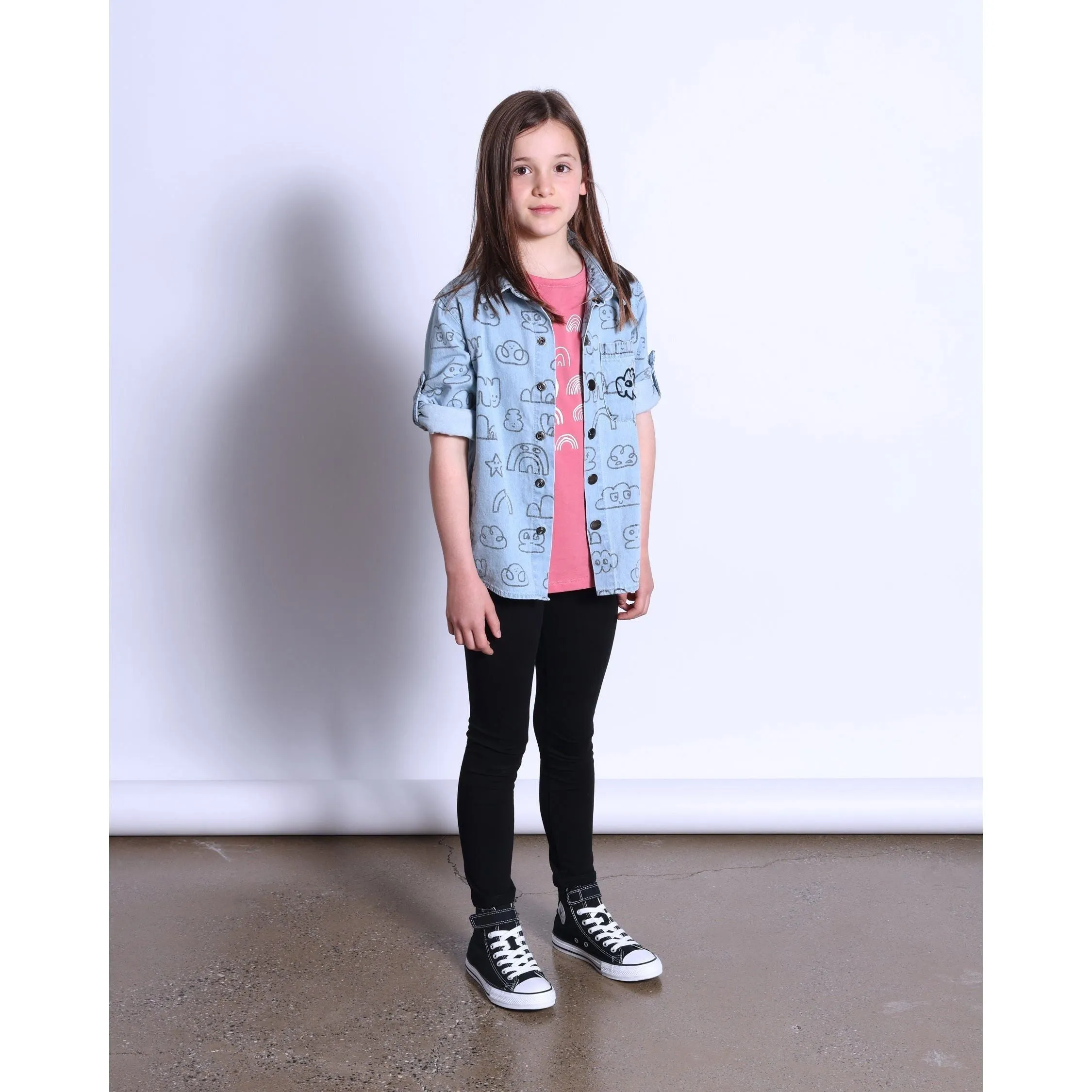 Drawings Cotton Shirt- Blue