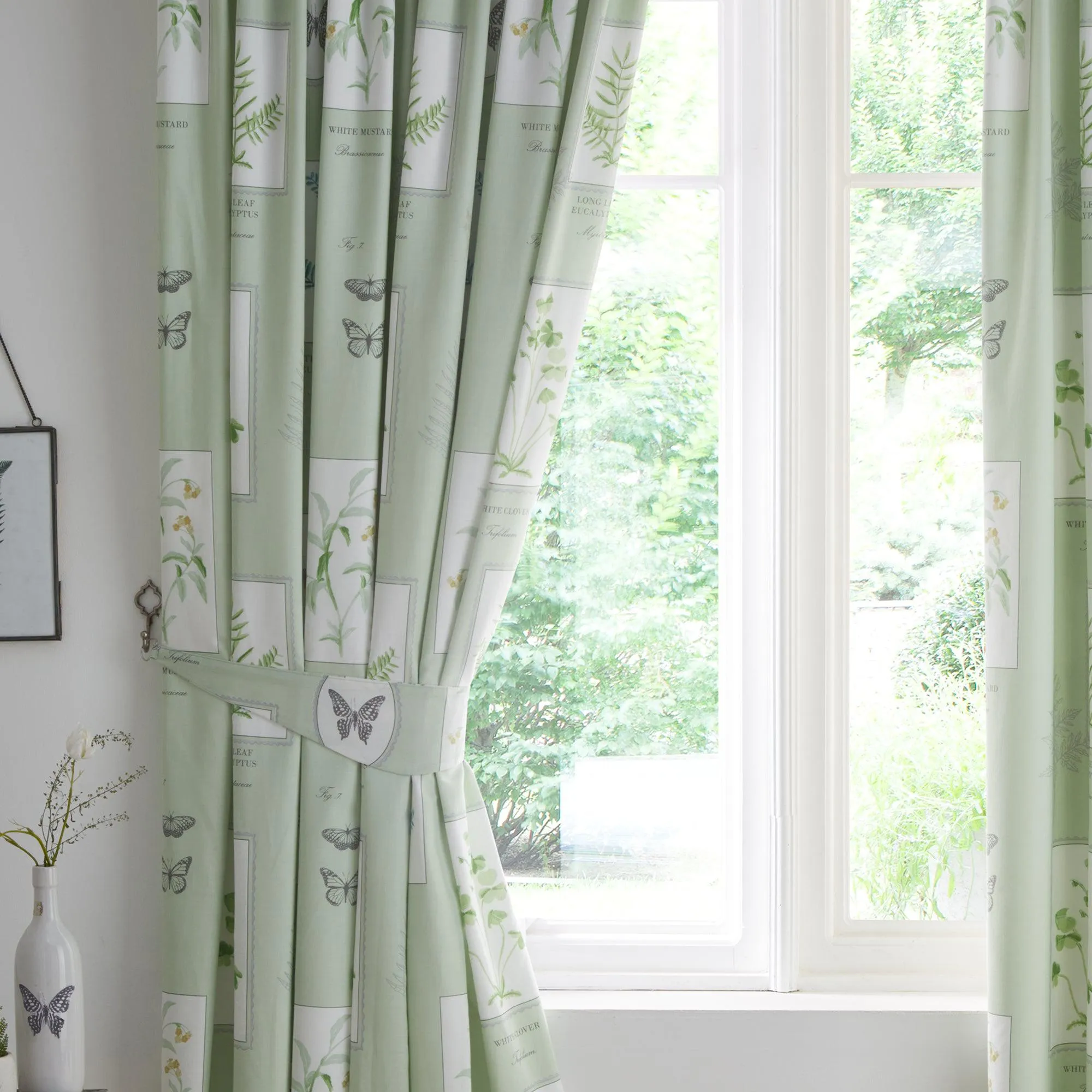 Dreams & Drapes Floral Garden Pencil Pleat Curtains  - Green
