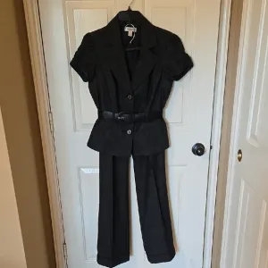 Dressbarn Womens Pantsuit Black Size S/6