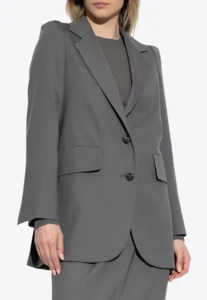 Ebridi Wool and Silk Single-Breasted Blazer