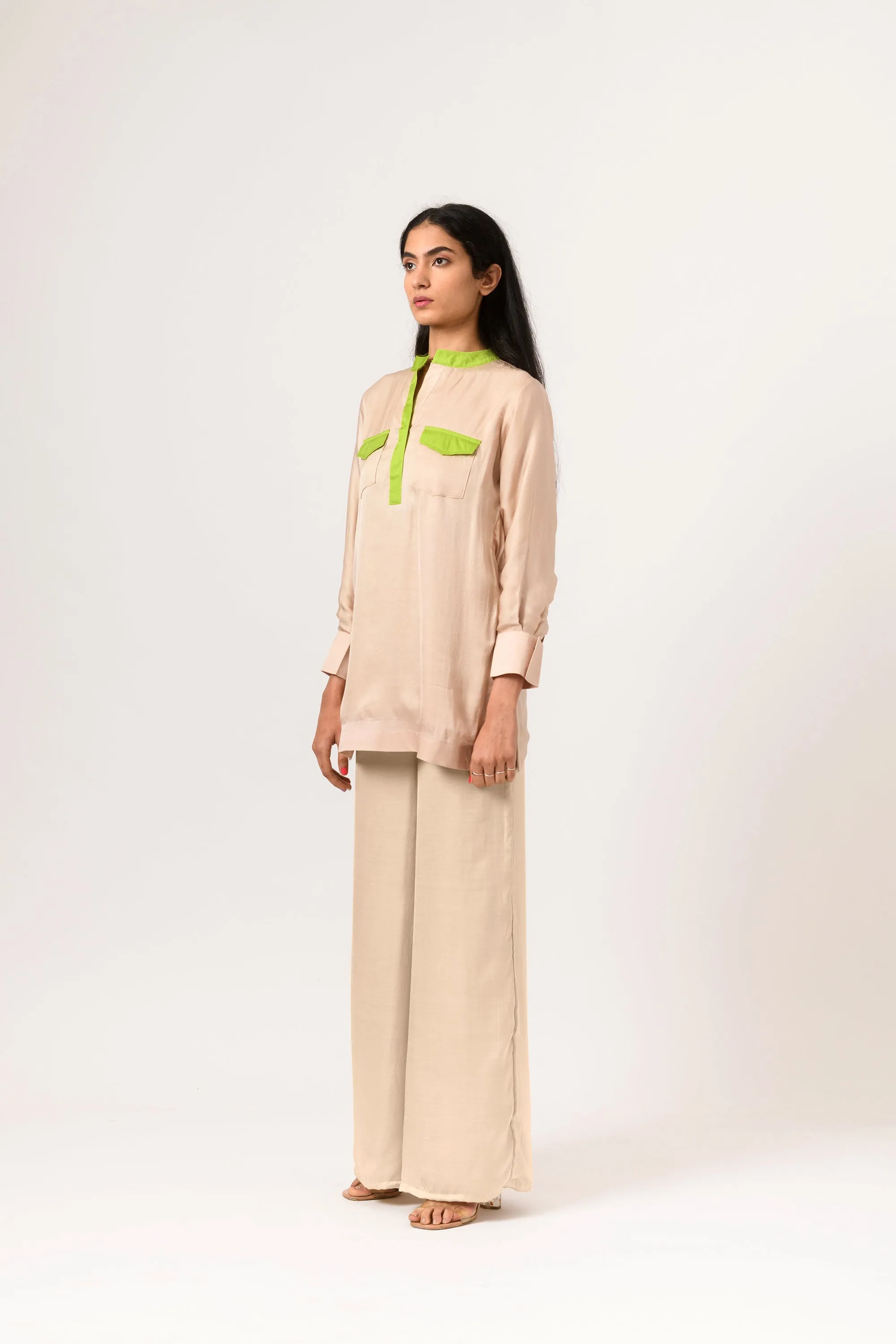 Ecru Green Full Sleeve Blouse
