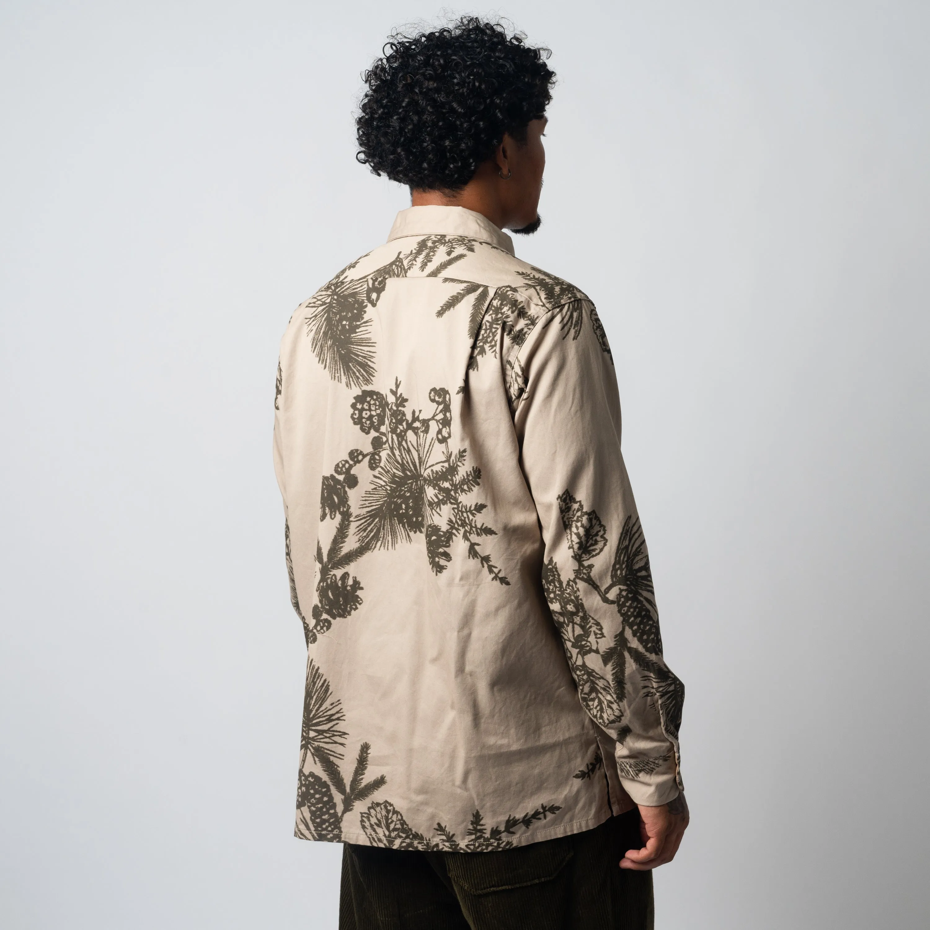 EG Classic Shirt 23F1A005 Khaki Pinecone Print