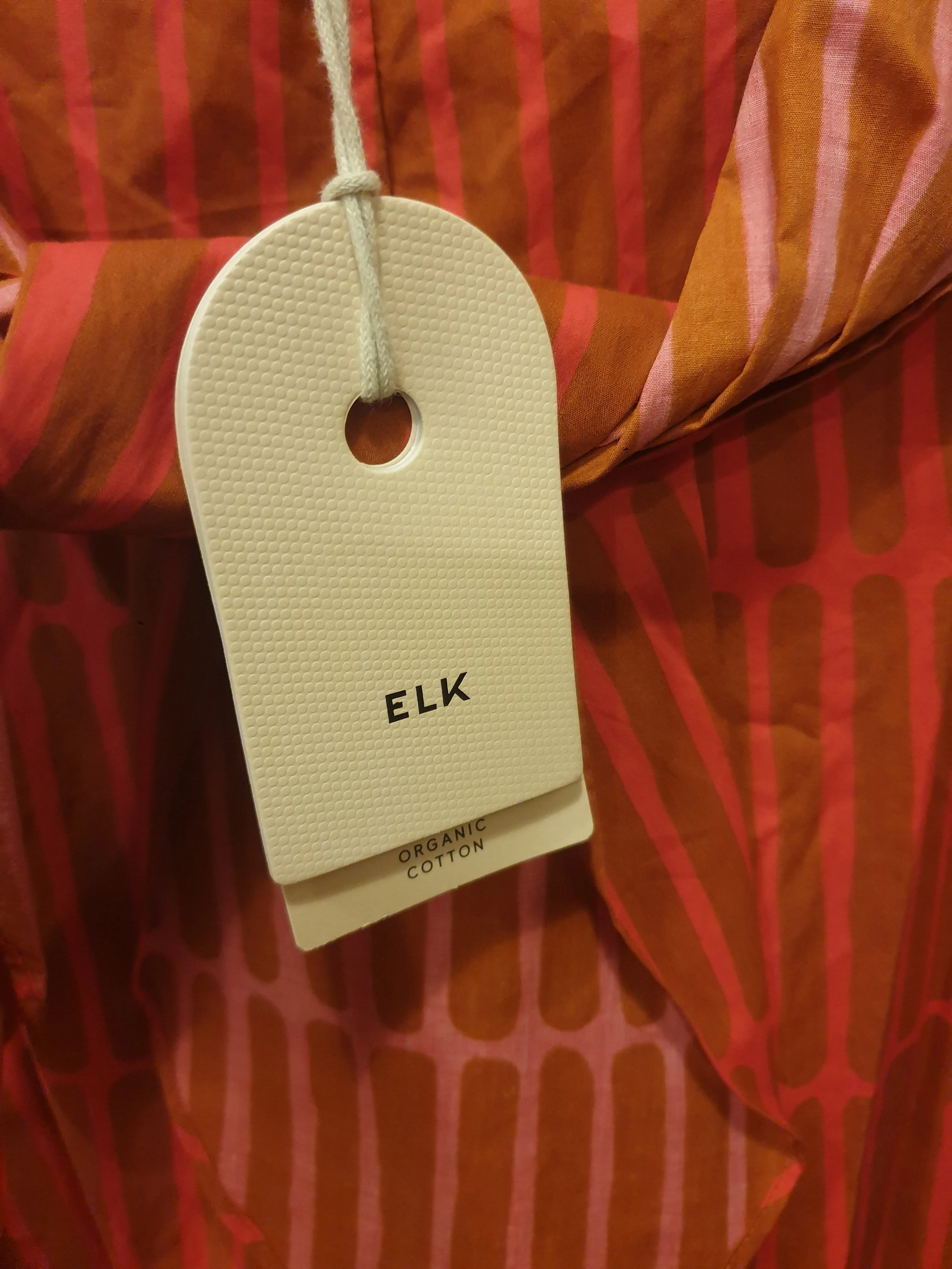 Elk 100% cotton red and brown print wide leg pants size 8