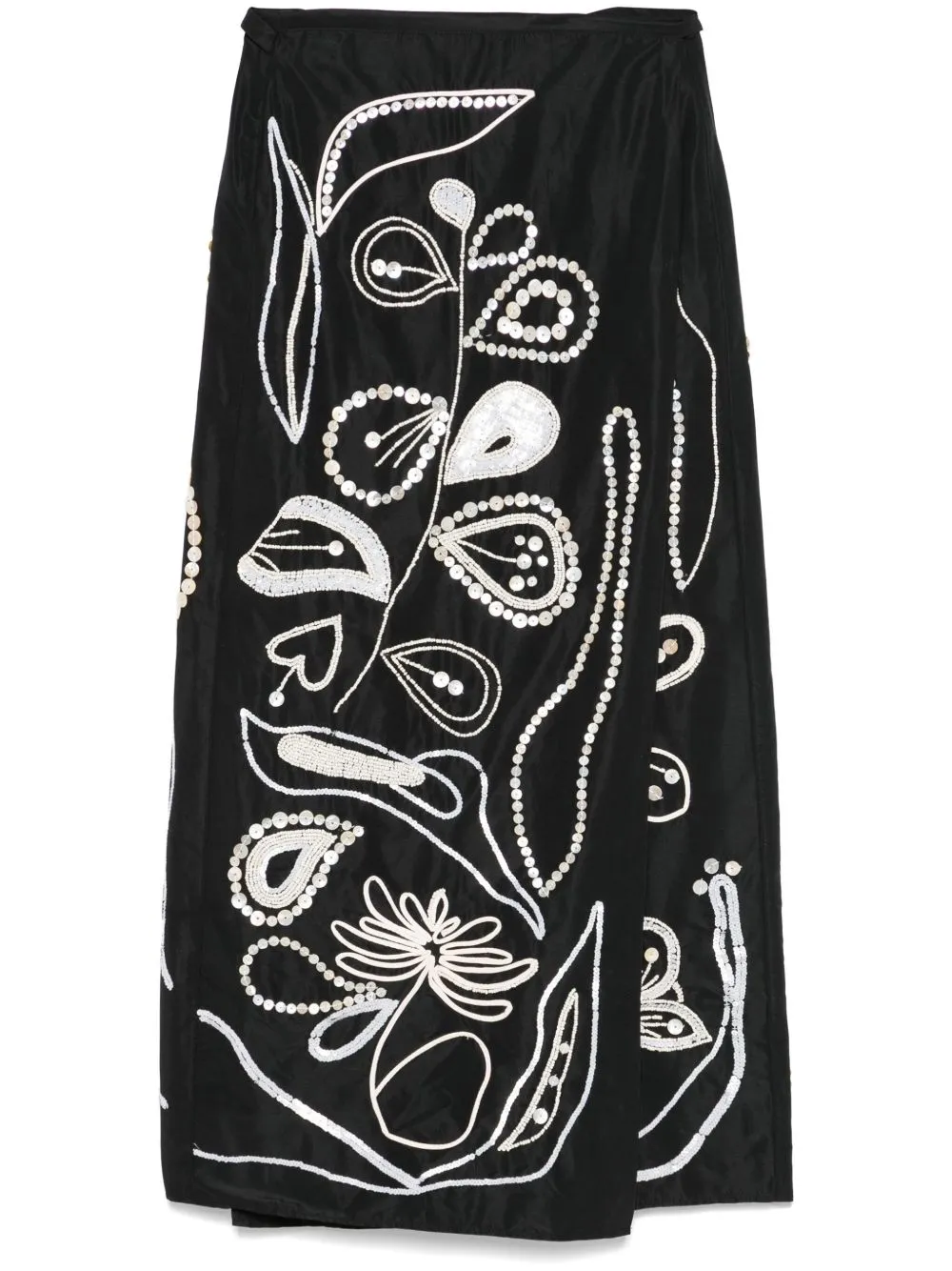 Embroidered midi skirt