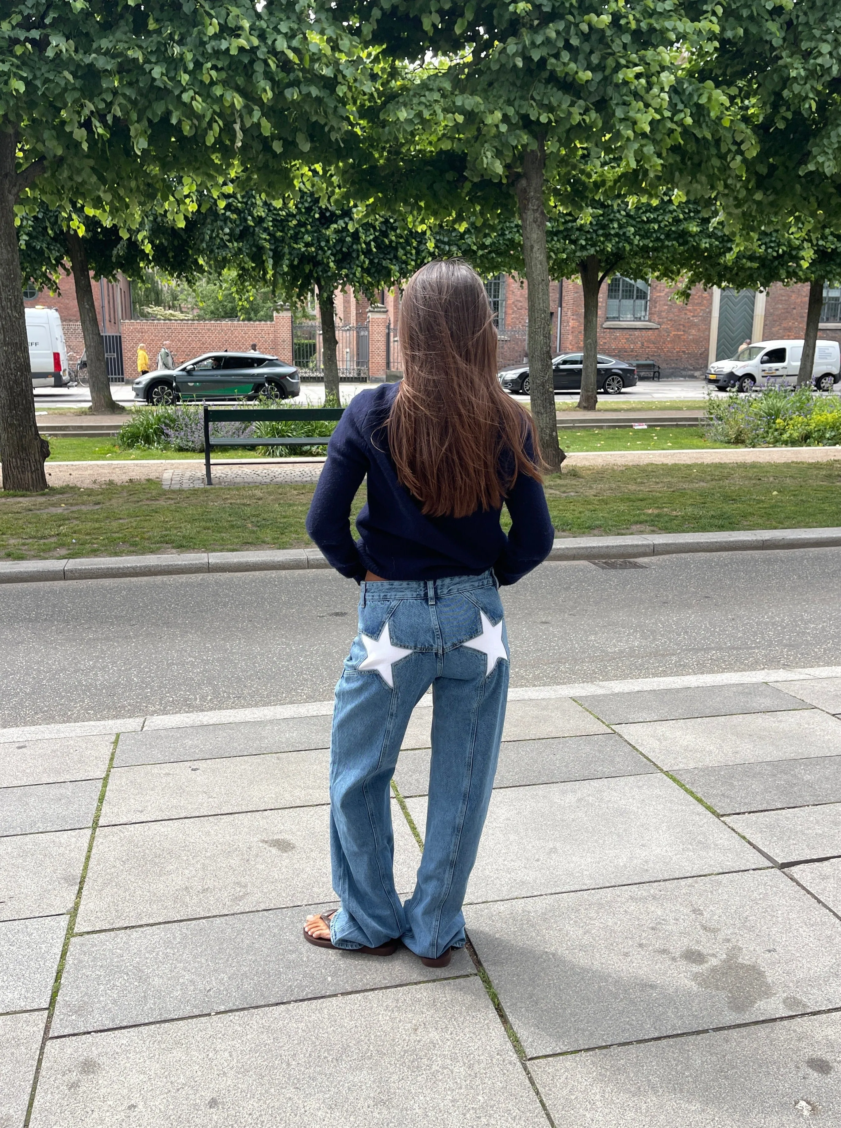 Emily | Denim Jeans with Star Accent | Casual Streetwear | Durable Cotton