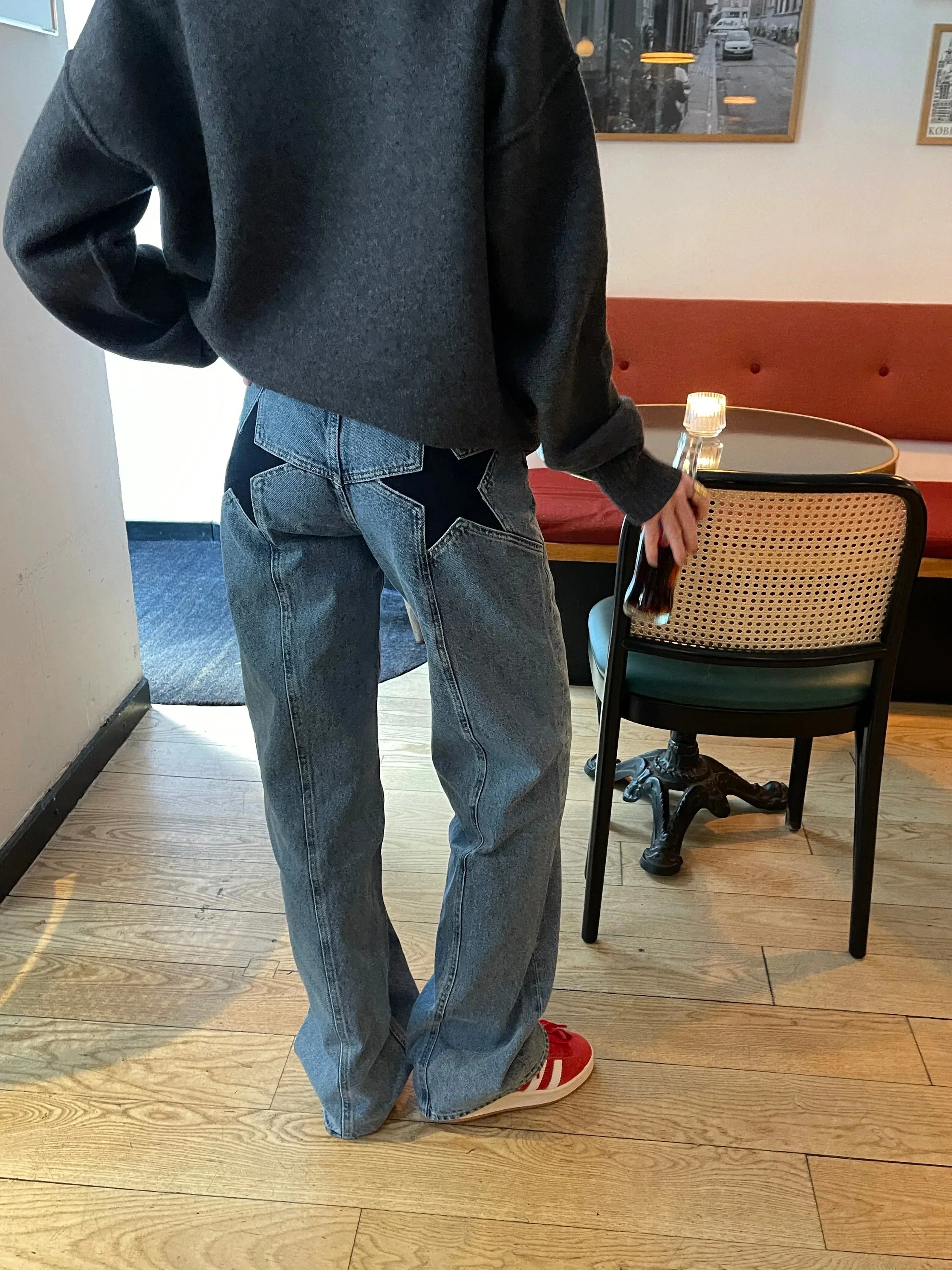 Emily | Denim Jeans with Star Accent | Casual Streetwear | Durable Cotton