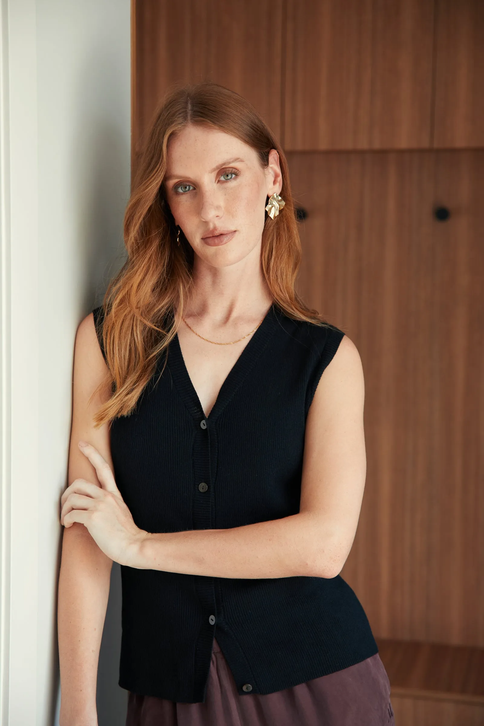 Encore Knit Vest - Black