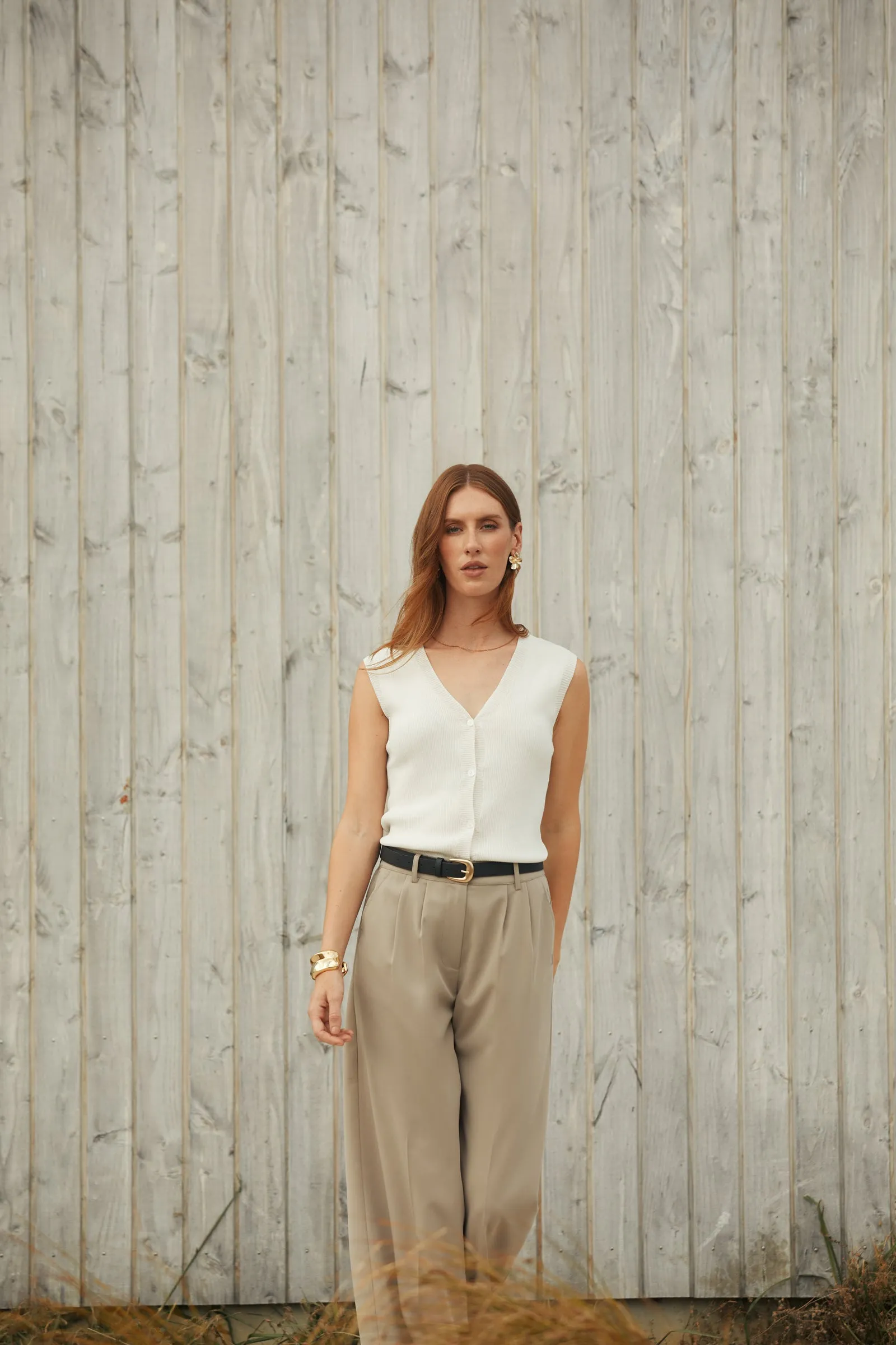Encore Knit Vest - Ivory